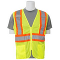 S383P Aware Wear ANSI Class 2 Hi Viz Lime Mesh Vest w/ Zipper (Small)